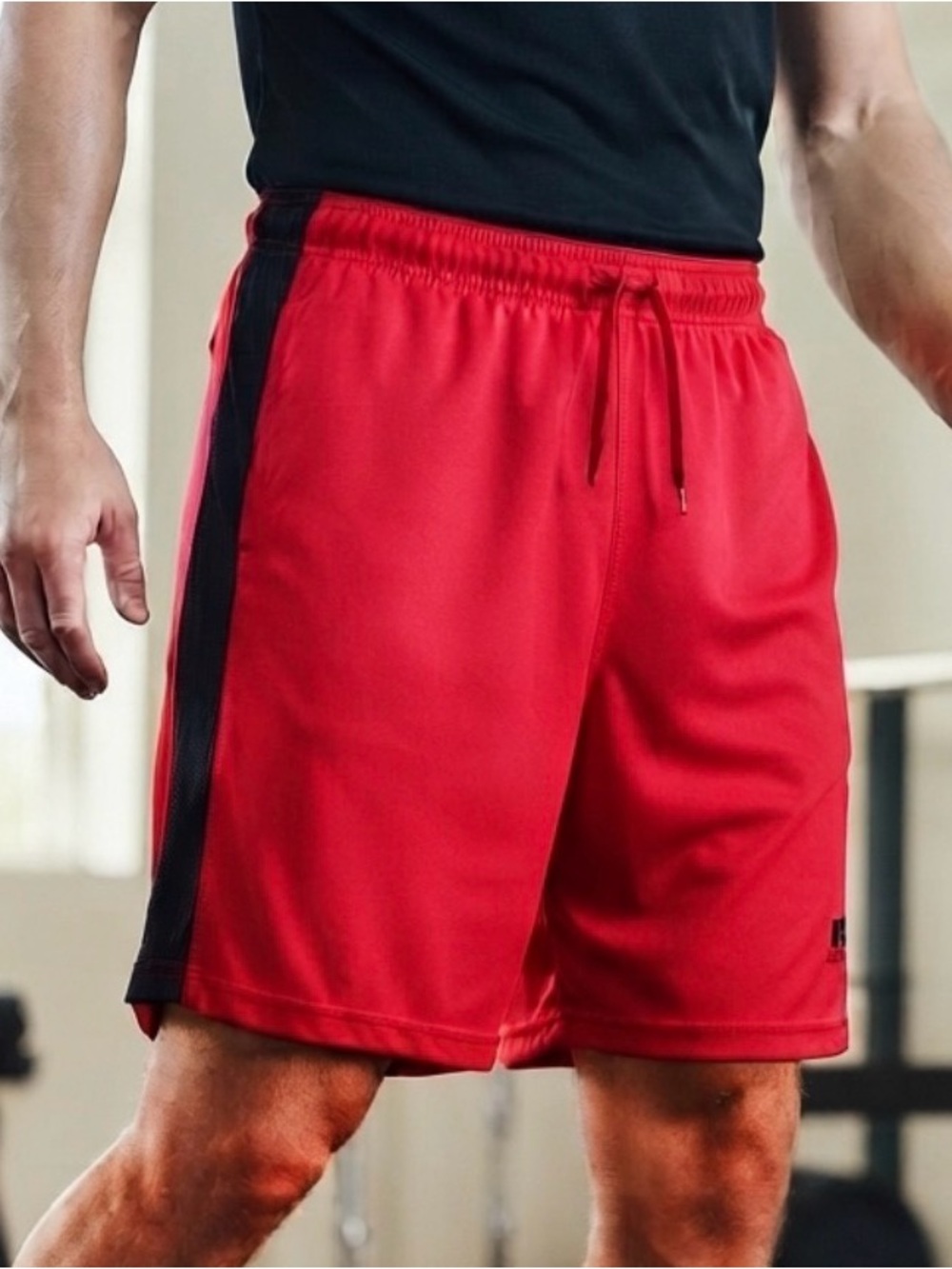 GUC Russell Athletic Men's Sporty Workout Gym Drawstring Red Basketball Shorts M